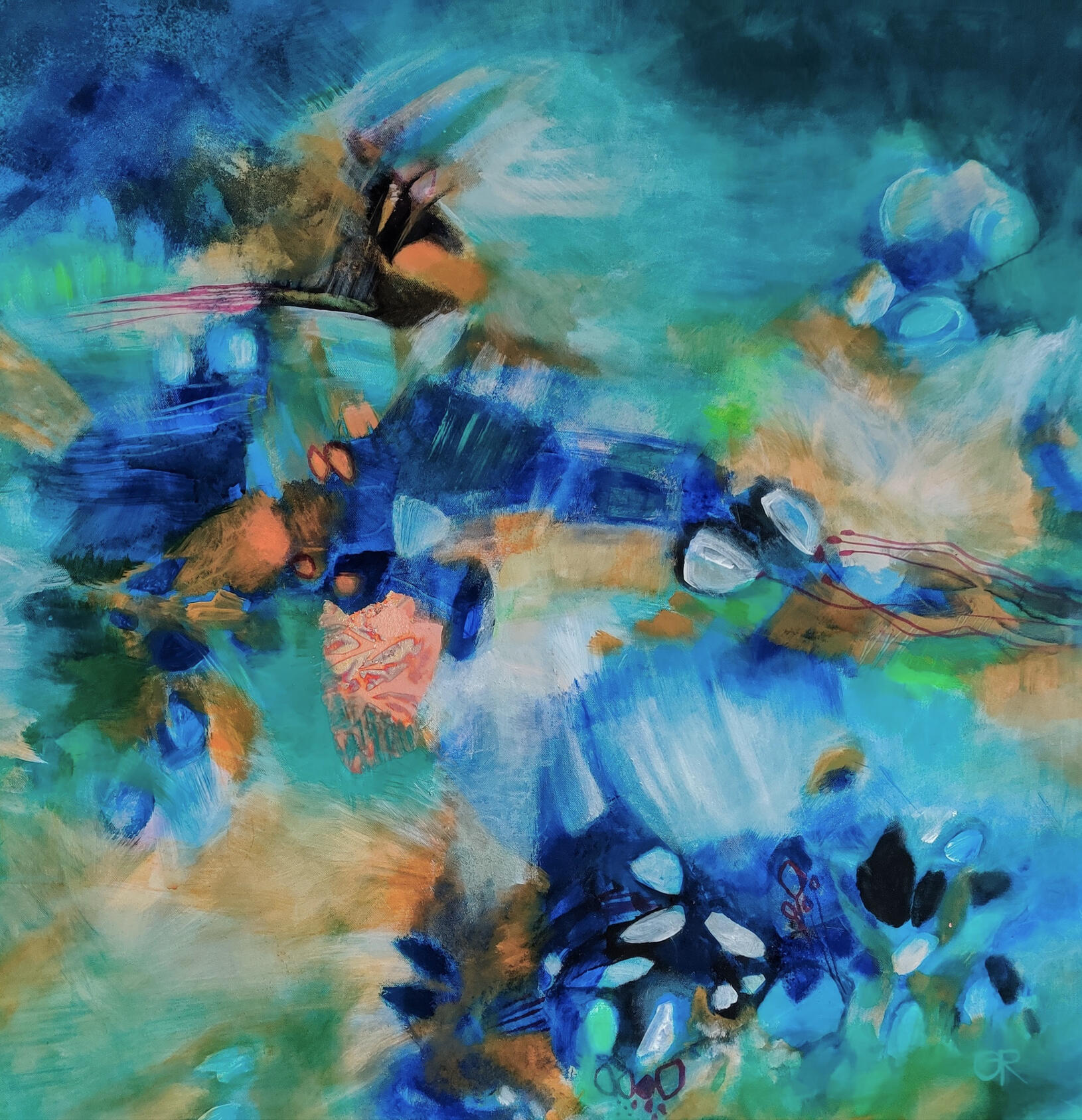 Unterwegs in der Natur, 90x90cm